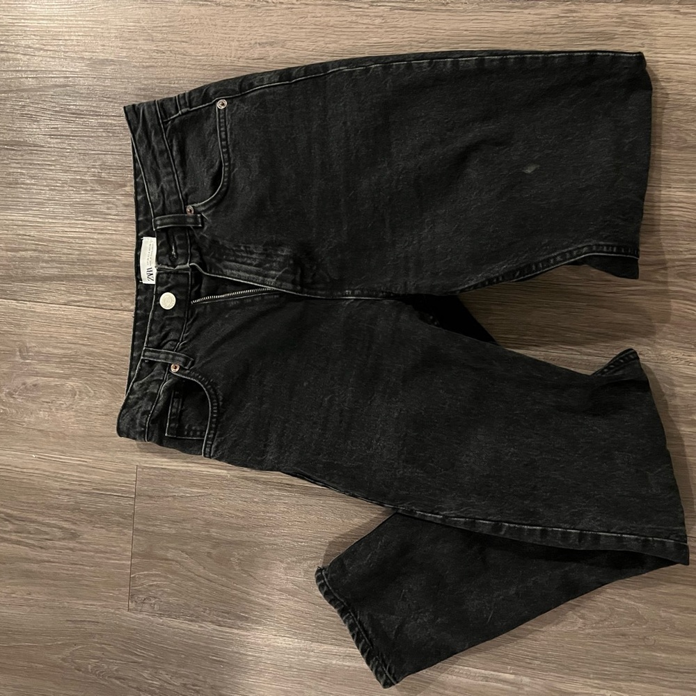 Zara Black Straight Leg Jeans Classic Denim